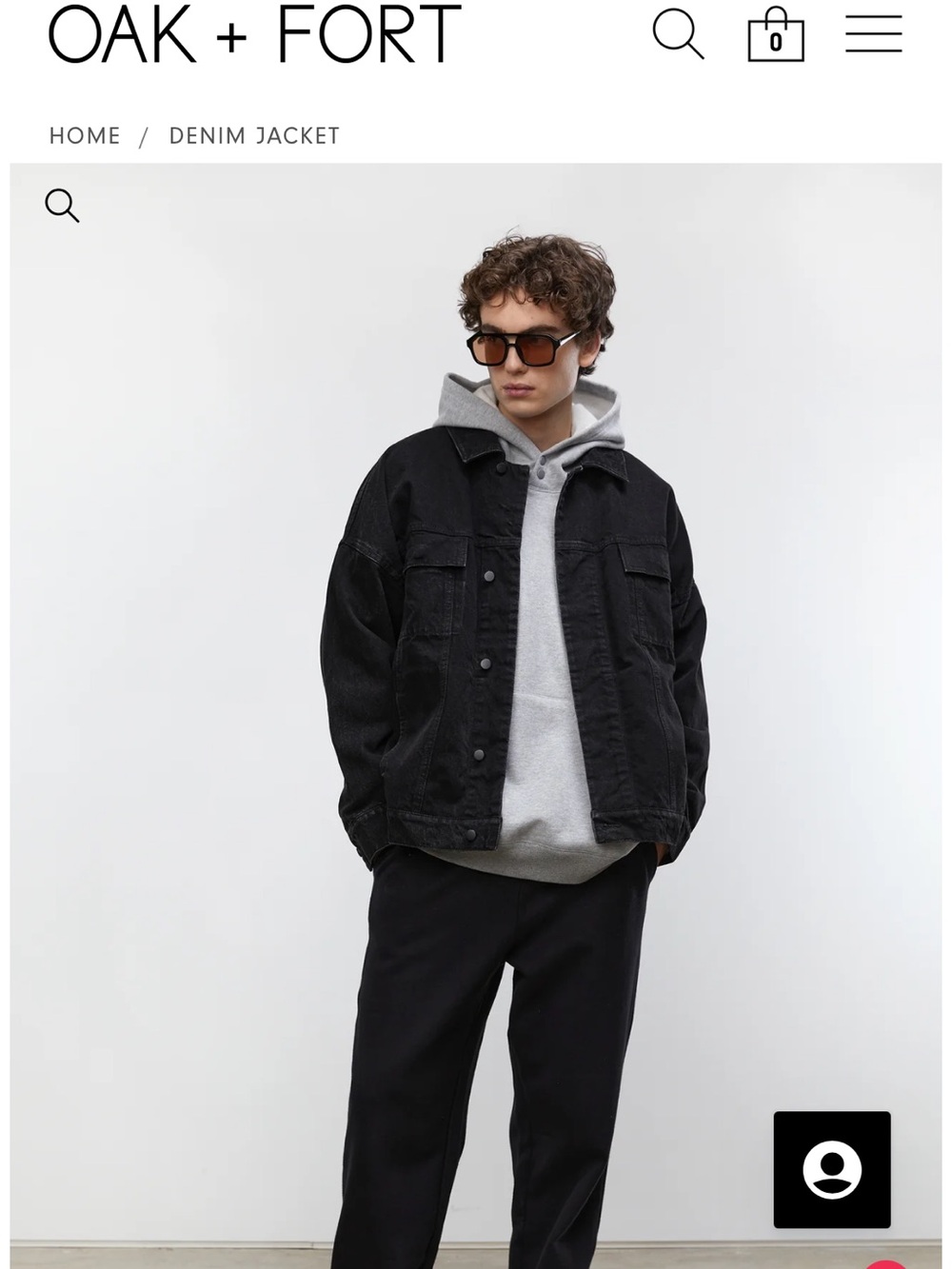 Oak + Fort Black Denim Jacket